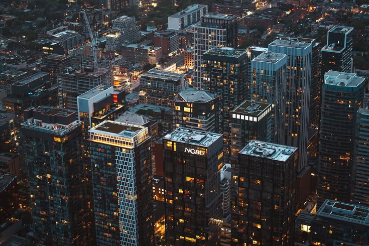 Modern city skyline view from a distance