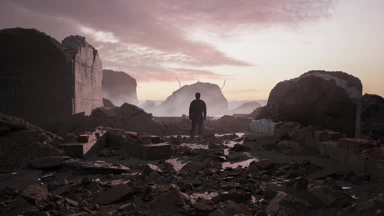 Infrastructure ruins representing the cost of conflict